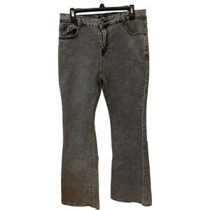 Ollie Womens Jeans Sz 32W Dark Gray Bootcut Regular Fit High Rise Stretch Zip